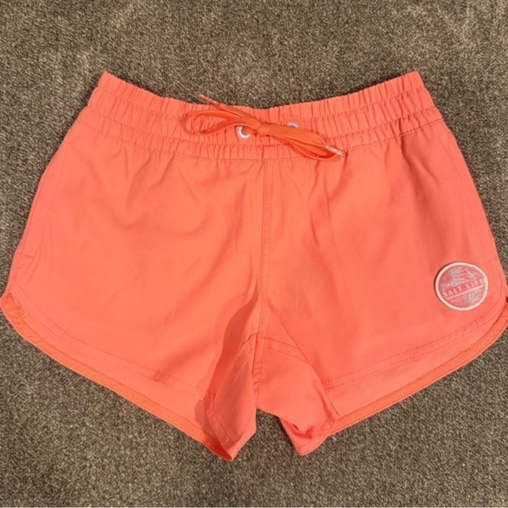 NWT Salt Life Performance SLX-QD youth coral aqua trunks size medium